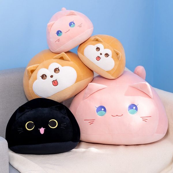 20-40cm Black Pink Cat Yellow Shiba Inu Round Animal Plush - Image 5