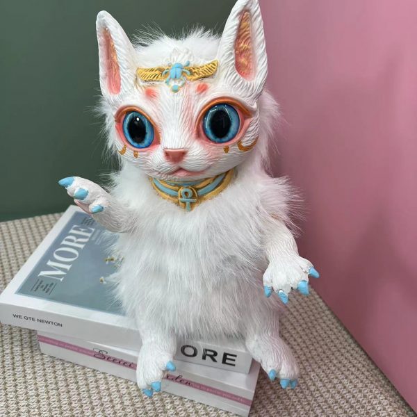25cm Black White Blue Egyptian Pharaoh Cat Sitting Posture Oriental God Plush - Image 2