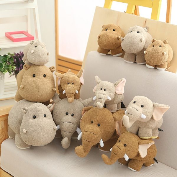 18cm Gray Brown Hippo Elephant Big Ear Stuffed Animals Plush - Image 3