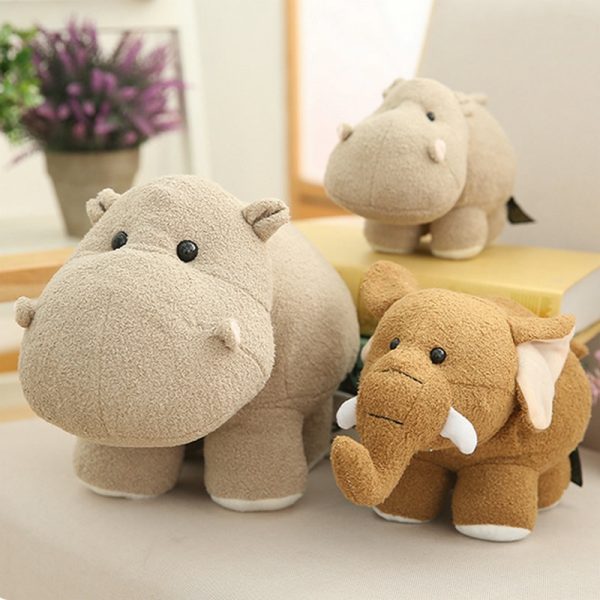 18cm Gray Brown Hippo Elephant Big Ear Stuffed Animals Plush
