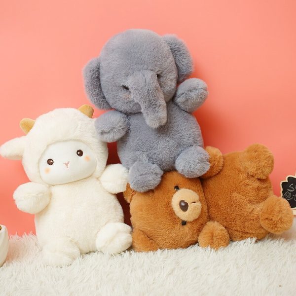 23cm Yellow Chicken Gray Elephant Brown Bear White Lamb Baby Appease Doll Plush - Image 2