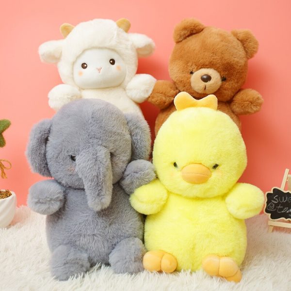 23cm Yellow Chicken Gray Elephant Brown Bear White Lamb Baby Appease Doll Plush - Image 3