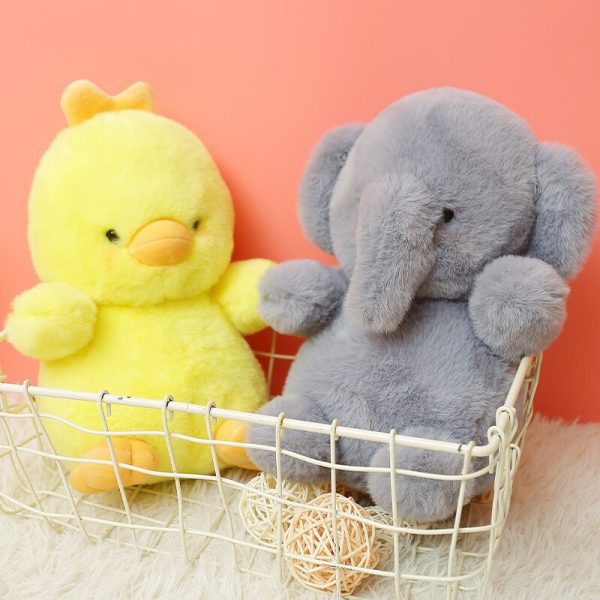 23cm Yellow Chicken Gray Elephant Brown Bear White Lamb Baby Appease Doll Plush - Image 4