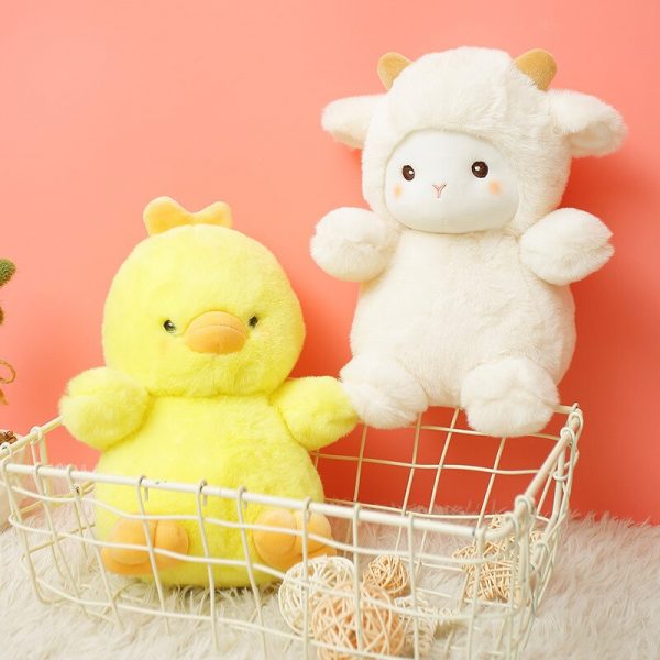 23cm Yellow Chicken Gray Elephant Brown Bear White Lamb Baby Appease Doll Plush - Image 5
