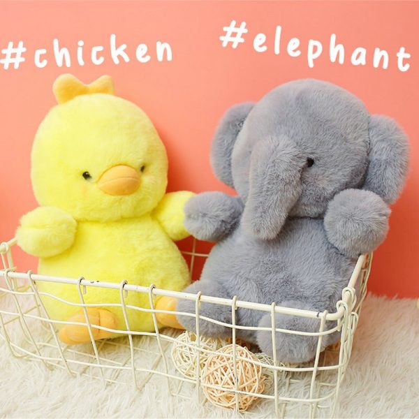 23cm Yellow Chicken Gray Elephant Brown Bear White Lamb Baby Appease Doll Plush - Image 6