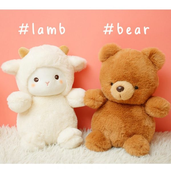 23cm Yellow Chicken Gray Elephant Brown Bear White Lamb Baby Appease Doll Plush