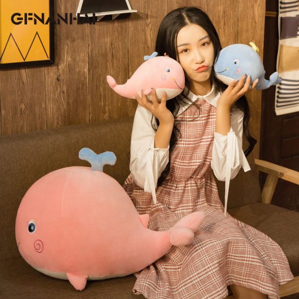 25cm Pink Blue Whale Cute Big Head Animal Plush
