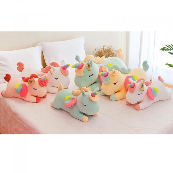 30CM Colorful Unicorn Lying Sleeping Stuffed Animal Plush - Image 4