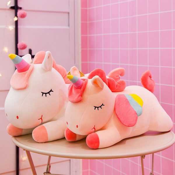 30CM Colorful Unicorn Lying Sleeping Stuffed Animal Plush