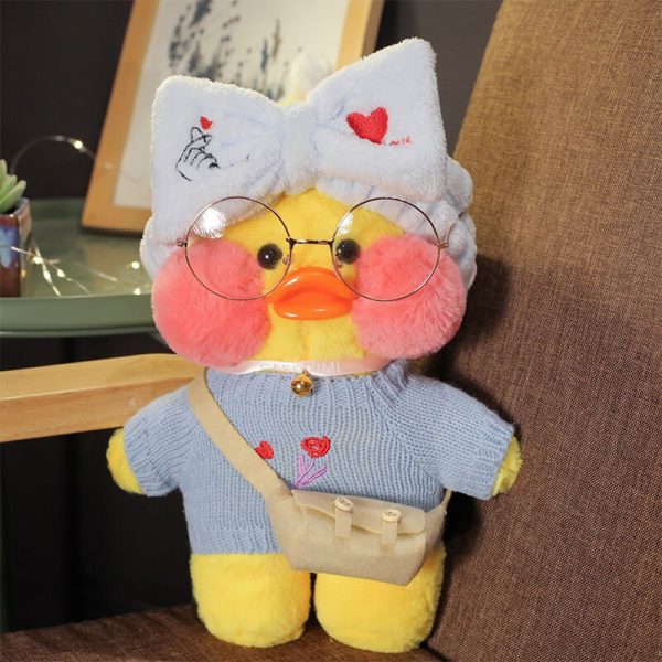 30cm Yellow Duck Wear Glasses And Clothes Doll Plush - Image 2