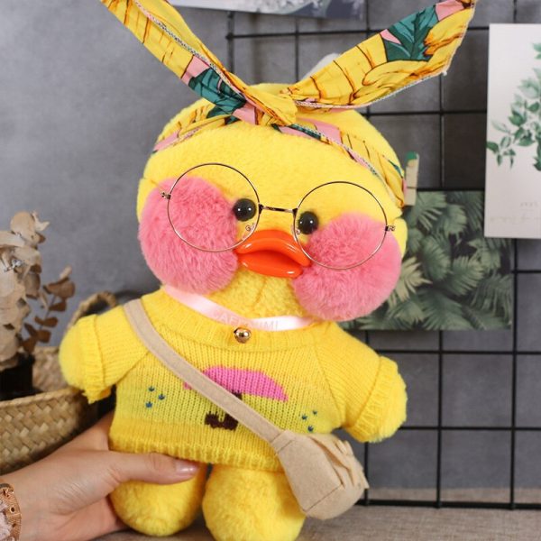 30cm Yellow Duck Wear Glasses And Clothes Doll Plush - Image 3