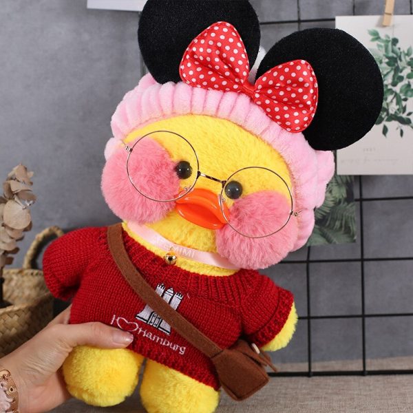 30cm Yellow Duck Wear Glasses And Clothes Doll Plush - Image 4
