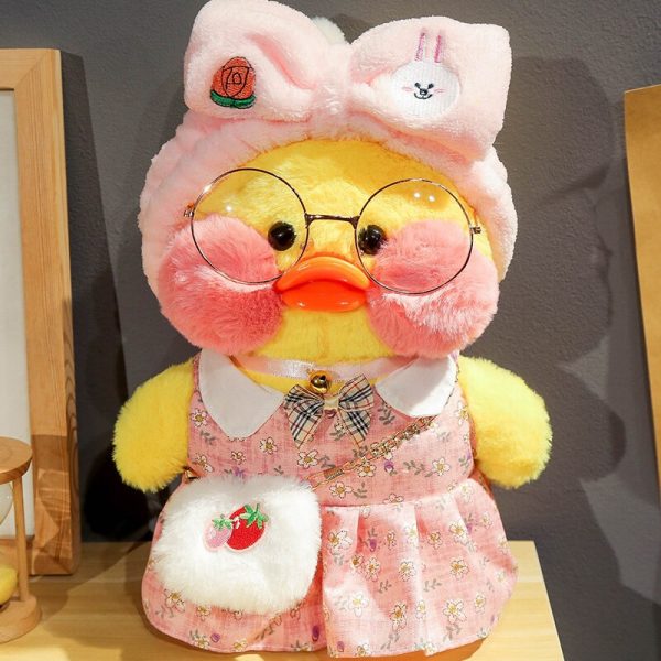 30cm Yellow Duck Wear Glasses And Clothes Doll Plush - Image 6
