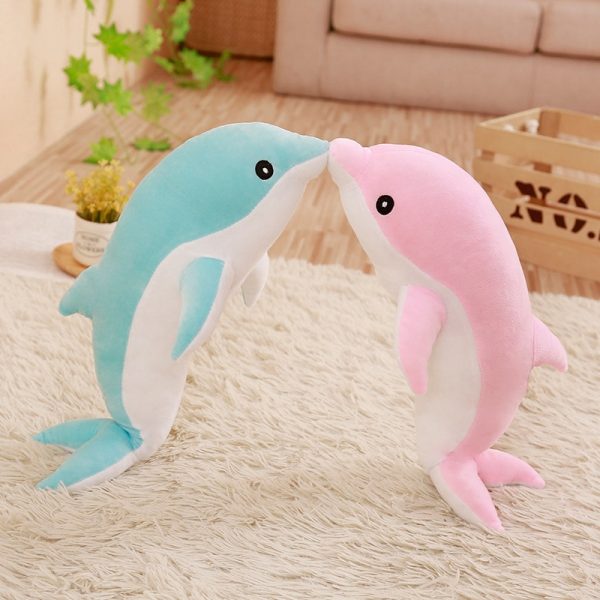 30cm Pink Blue Gray Whale Dolphin Shark Cute Marine Animal Plush - Image 3