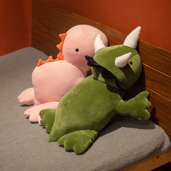 25-60cm Green Pink Dinosaur Weighted Stuffed Animal Toys Plush