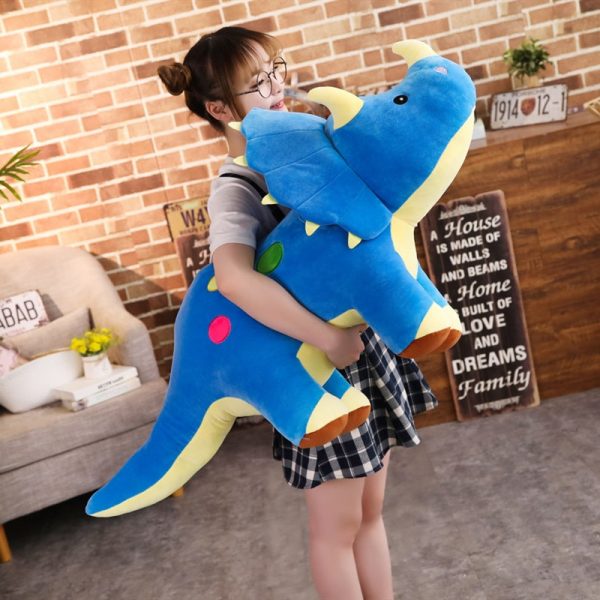 40-100cm Green Red Blue Triceratops Dinosaur Standing Doll Plush - Image 5
