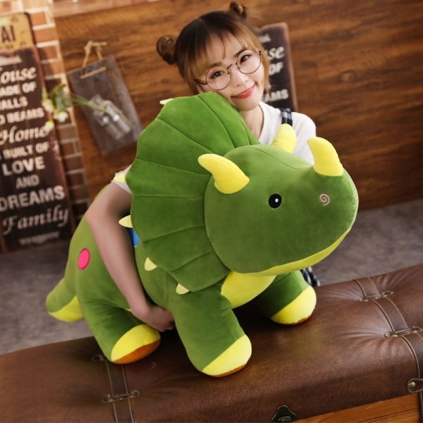 40-100cm Green Red Blue Triceratops Dinosaur Standing Doll Plush