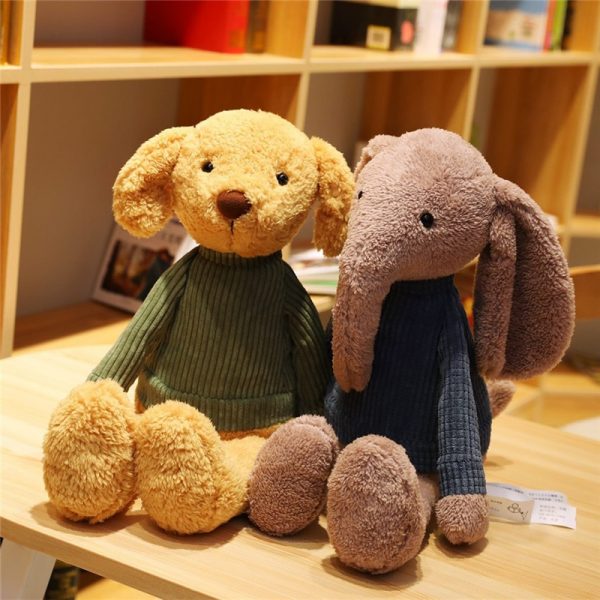 55cm Brown White Dog Mouse Rabbit Elephant Long Leg Animal Wearing Clothes Plush - Image 4
