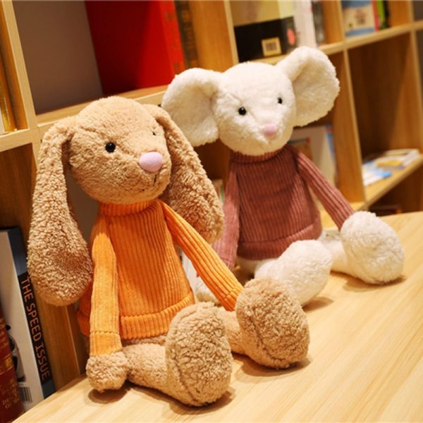 55cm Brown White Dog Mouse Rabbit Elephant Long Leg Animal Wearing Clothes Plush - Image 5