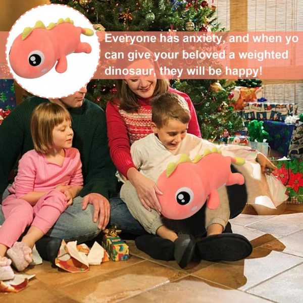 60cm Green Pink Dinosaur Weighted Stuffed Animals Dolls Plush - Image 5