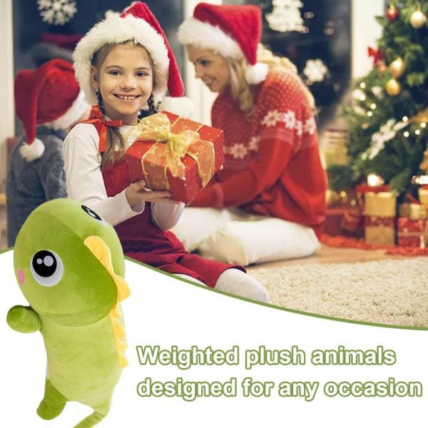 80-100cm Pink and Green Dinosaur Weighted Stuffed Animals Doll Plush - Image 4