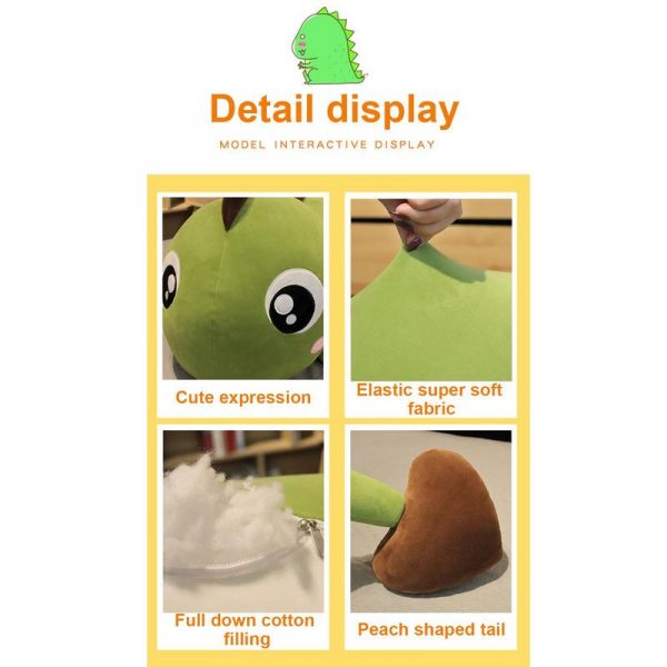 80-100cm Pink and Green Dinosaur Weighted Stuffed Animals Doll Plush - Image 5
