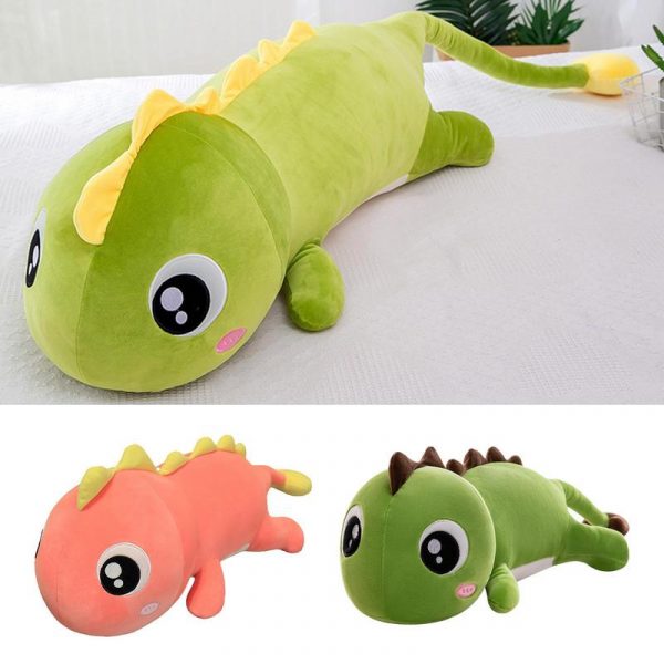 80-100cm Pink and Green Dinosaur Weighted Stuffed Animals Doll Plush