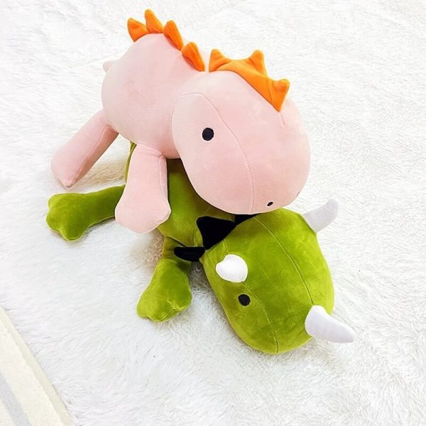 25cm Green Pink Dinosaur Sleep Pillow Plush - Image 6