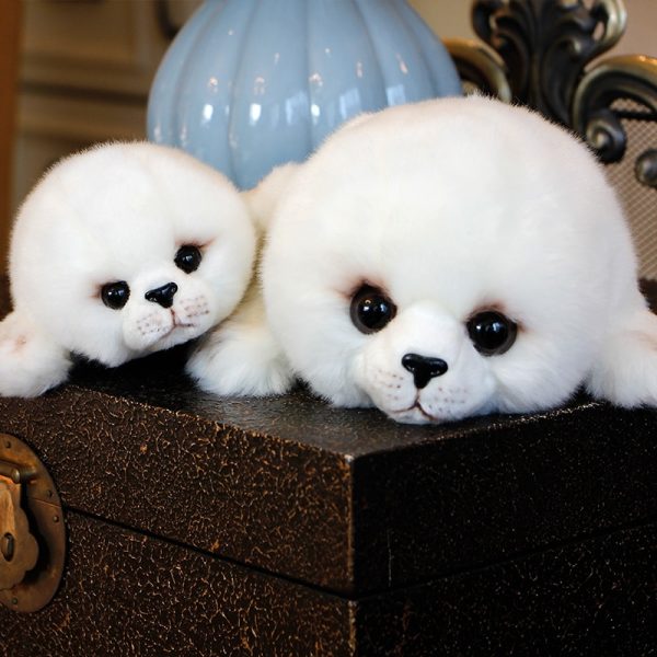 23-32cm White Cute Seals Sea Lion Plush - Image 2