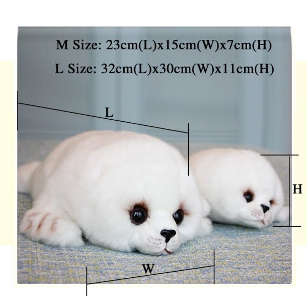 23-32cm White Cute Seals Sea Lion Plush - Image 5