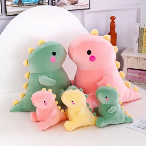 22-60cm Pink Green Yellow Dinosaur Sitting Cute Stuffed Animal Plush - Image 2