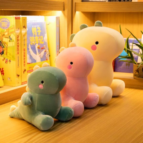 22-60cm Pink Green Yellow Dinosaur Sitting Cute Stuffed Animal Plush - Image 4