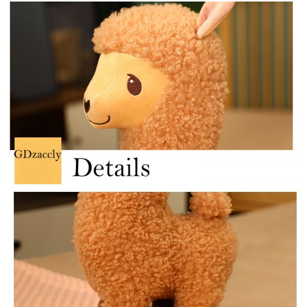 30-82cm White Brown Llama Alpaca Standing Log Neck Alpaca Toy Plush - Image 6