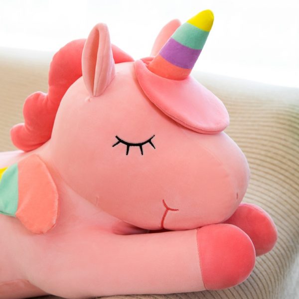 30-120cm Pink White Yellow Unicorn Sleeping Pillow Toy Plush - Image 5