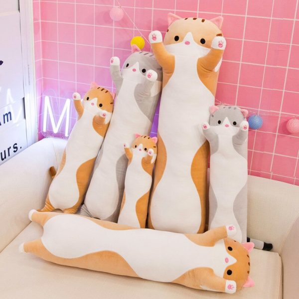 50-110cm Gray Yellow Cat Giant Office Nap Sleeping Pillow Cushion Plush