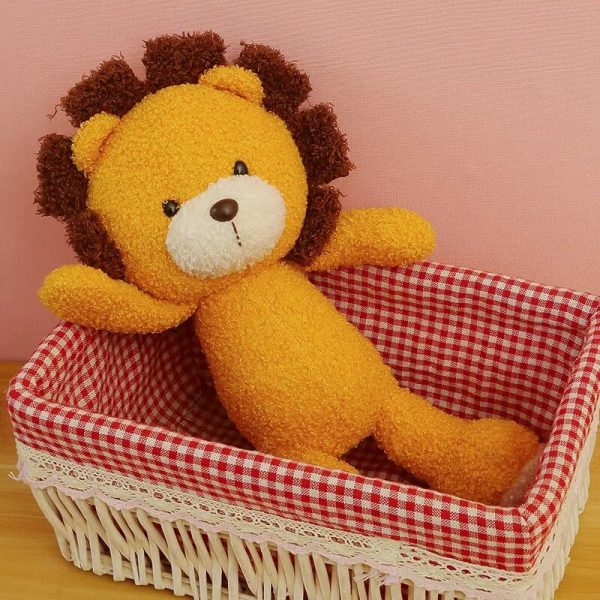 23-35cm White Blue Pink Animals Monkey Elephant Cat Lion Baby Dolls Plush - Image 6