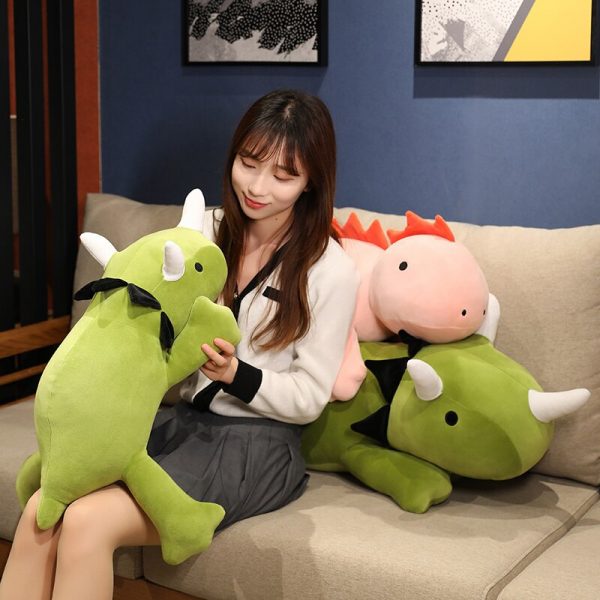 25cm Pink and Green Dinosaur Cute Sleep Pillow Plush - Image 5