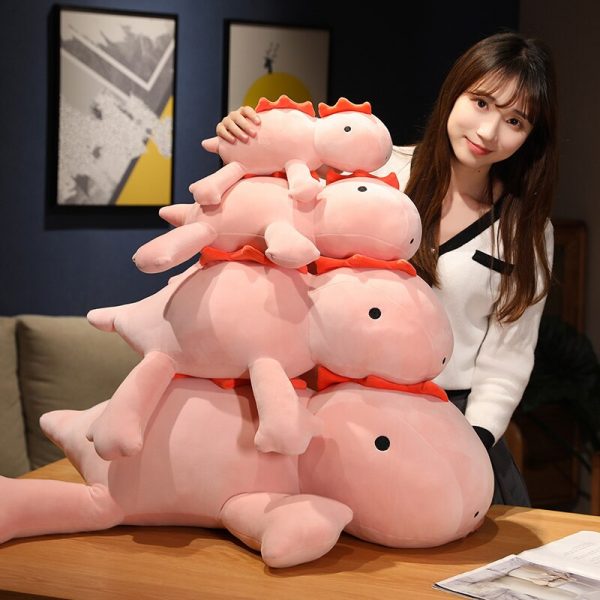 25cm Pink and Green Dinosaur Cute Sleep Pillow Plush
