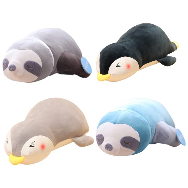 65cm Black Gray Blue Auburn Oceanarium Lying Sloth Penguin Stuffed Animal Plush - Image 3
