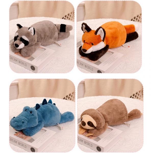 45cm Gray Orange Blue Fox Crocodile Sloth Squishier Weighted Stuffed Animal Plush