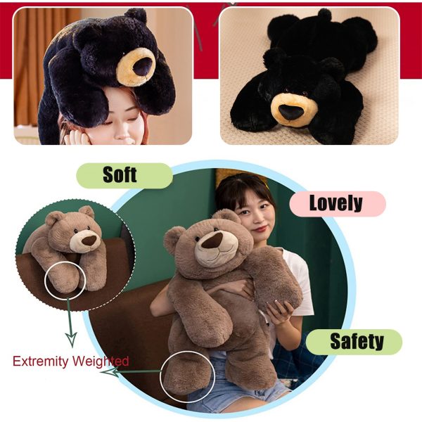 35-55cm Gray Tummy Bear Weighted Stuffed Animal Plush - Image 2