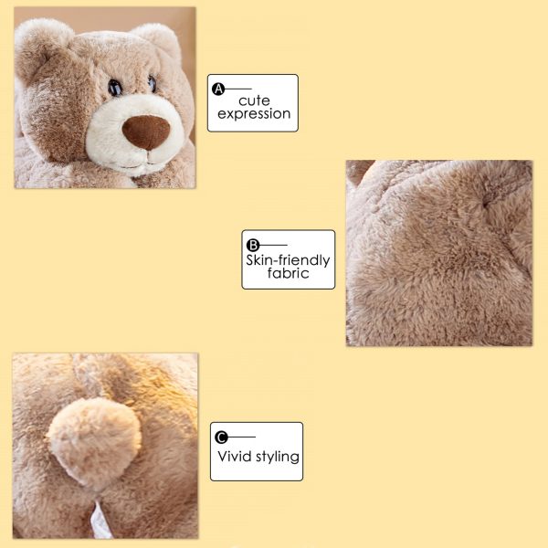 35-55cm Gray Tummy Bear Weighted Stuffed Animal Plush - Image 3