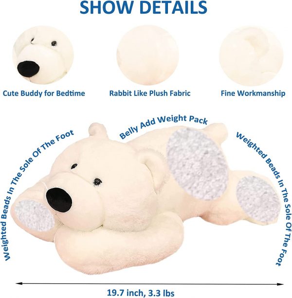 50cm White Polar Bear Gray Husky Pink Pig Army Green Dinosaur Toy Plush - Image 3